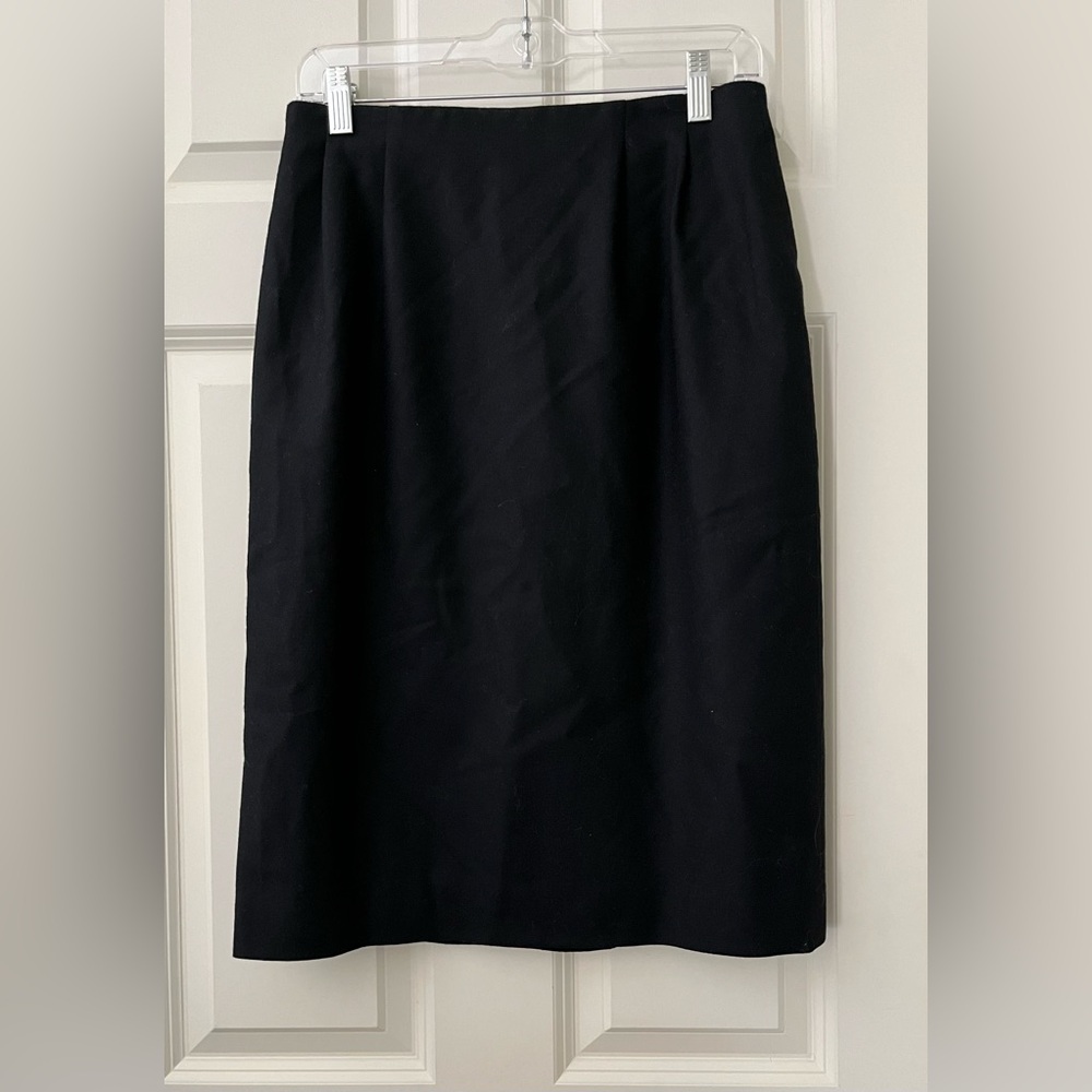 Vintage Pendleton Women’s Black Wool lined High waisted pencil skirt classic 10